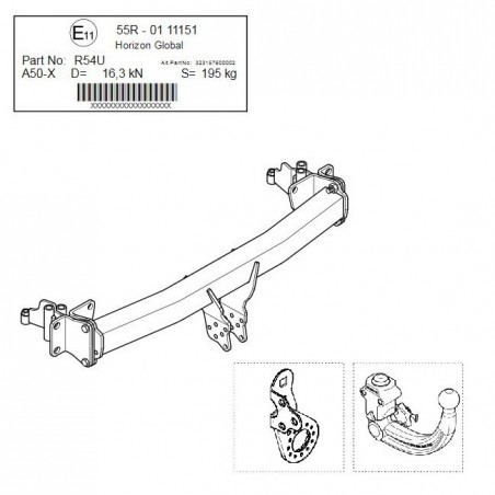 WESTFALIA Attelage de remorque A40V détachable pour LAND ROVER DISCOVERY 5. GEN.