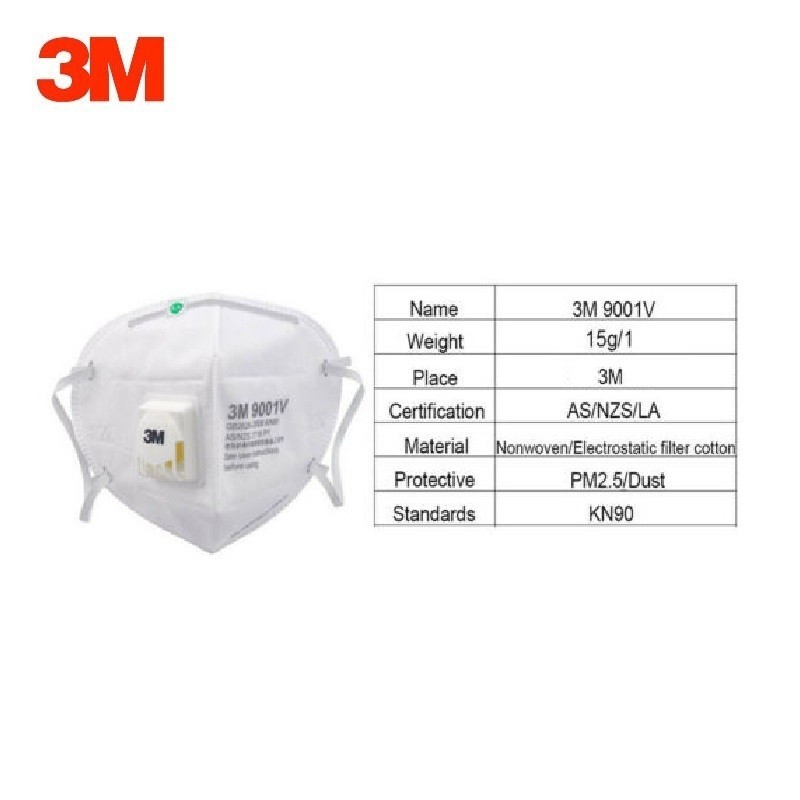 3M 9001V KN90 Face Mask