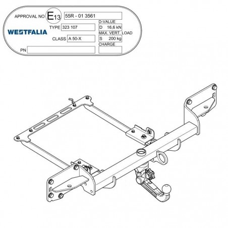 WESTFALIA Attelage de remorque A40V détachable pour RANGE ROVER 4. GEN. / L405