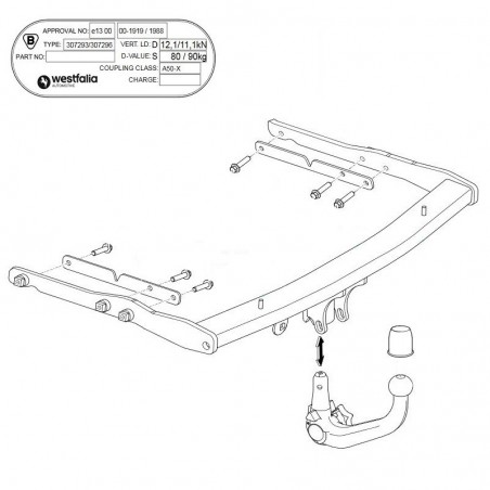 WESTFALIA Attelage de remorque A40V détachable pour FORD S-MAX 1