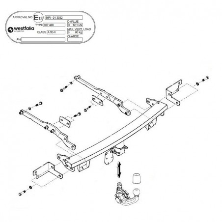 WESTFALIA Attelage de remorque A40V détachable pour FORD S-MAX 2