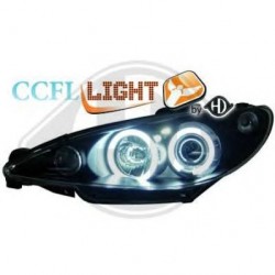 phares design angel eyes, CCFL Cool Lights, noir, H1/H1     206,