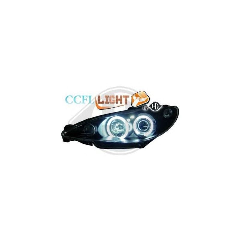 phares design angel eyes, CCFL Cool Lights, noir, H1/H1     206,