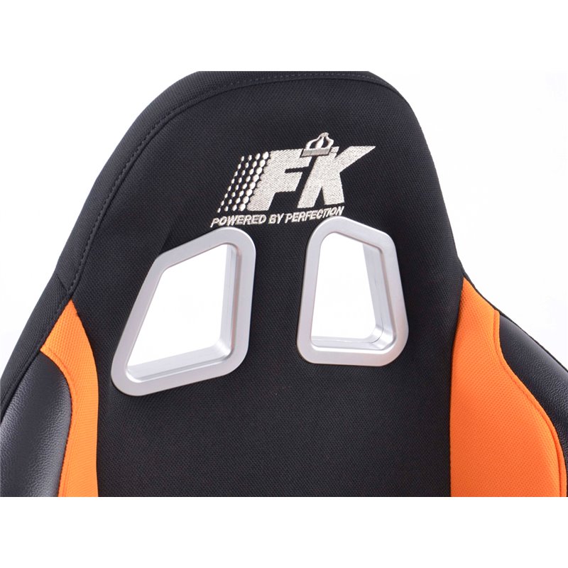 siège baquet modèle Los Angeles (1xgauche+1xdroite) noir/orange,