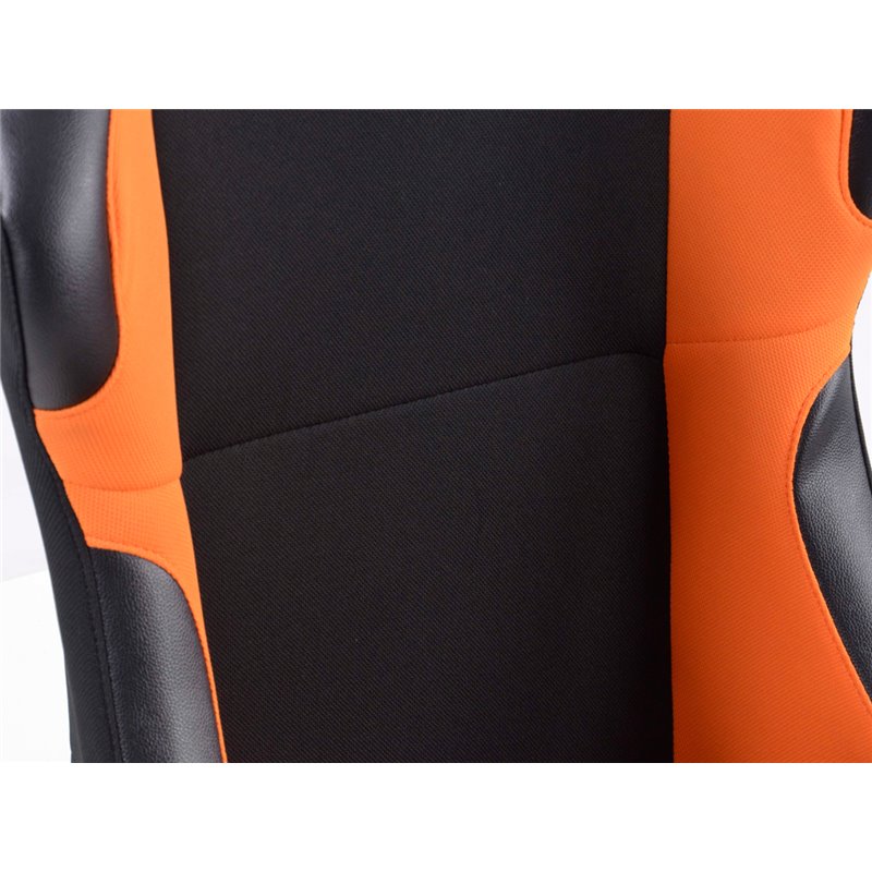 siège baquet modèle Los Angeles (1xgauche+1xdroite) noir/orange,