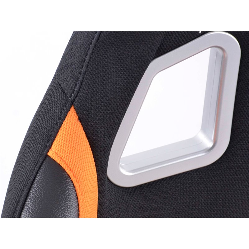 siège baquet modèle Los Angeles (1xgauche+1xdroite) noir/orange,