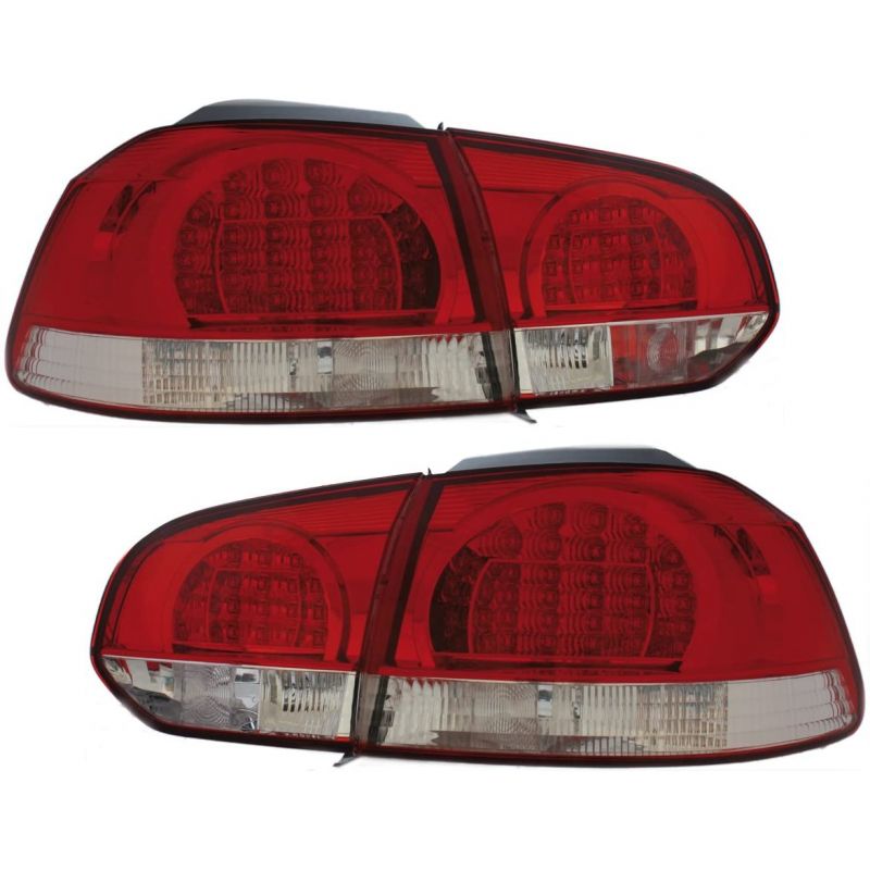 Feux arrière LED VW Golf VI rouge/cristal