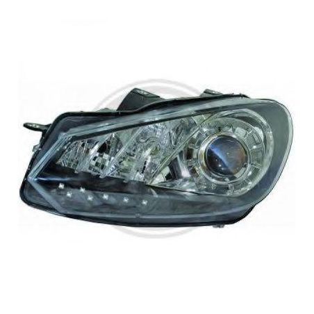 Phares avec feux diurne LED DragonLights, nero GOLF 6, Phares avec feux diurne LED DragonLights, nero GOLF 6,