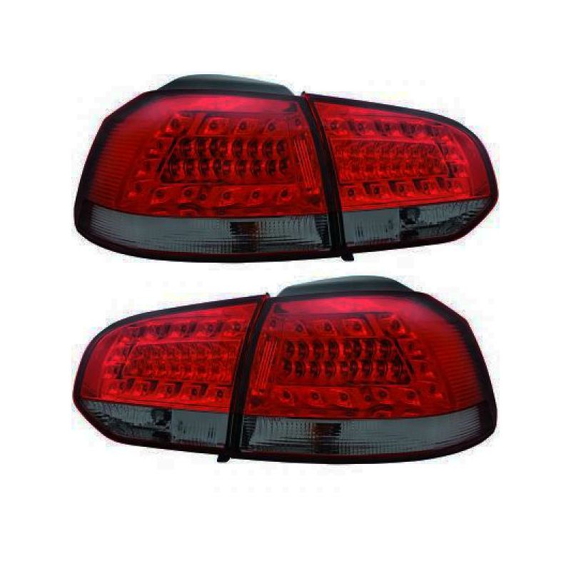 Feux arrière design rouge/noir, LED, intérieur/extérieur, Volkswagen Golf 6, Berline