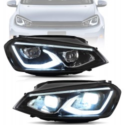 Phares pour VW Golf 7 Full Led avec animations et clignotants dynamique