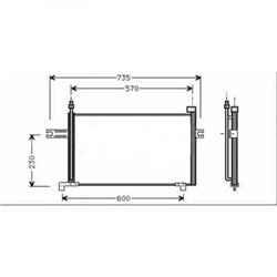 Condensateur Nissan Micra K11 1993-1997 650x280mm