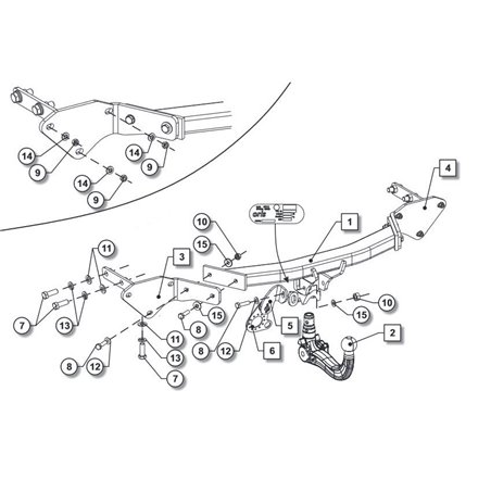 ORIS Attelage de remorque détachable pour FIAT 500X