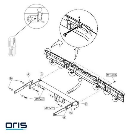 ORIS Attelage de remorque pour VW T4 TRANSPORTER / BUS