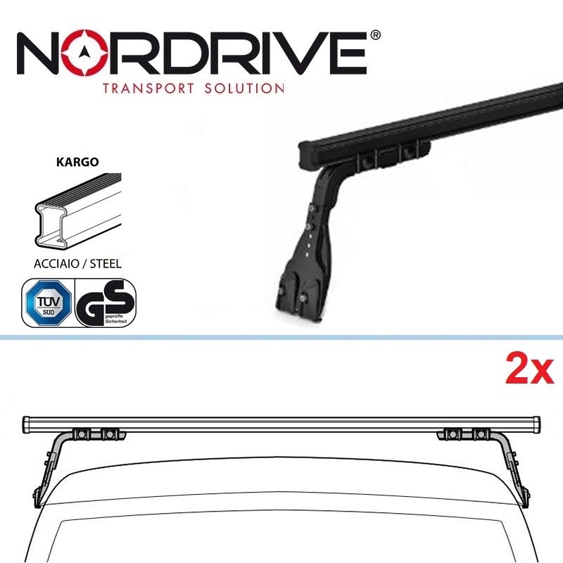 NORDRIVE KARGO Barres de toit 2-Barres pour JEEP WRANGLER TJ