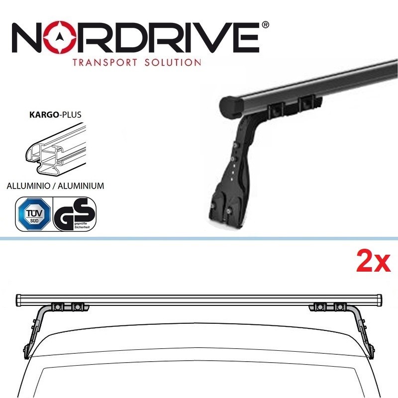 NORDRIVE KARGO Barres de toit 2-Barres pour LAND ROVER DEFENDER L316