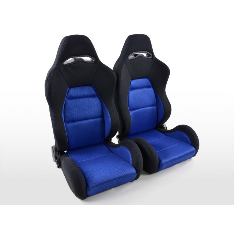 Sièges sport FK demi-sièges baquets Set Edition 3 tissu bleu / noir
