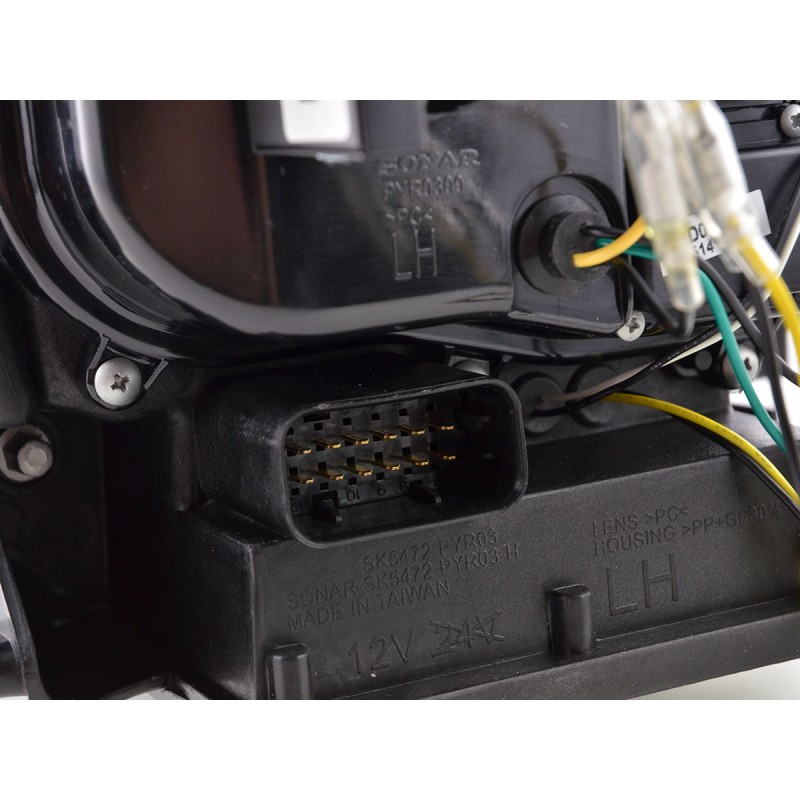 Phare avant Xenon Daylight LED DRL look Porsche Cayenne 03-07 noir