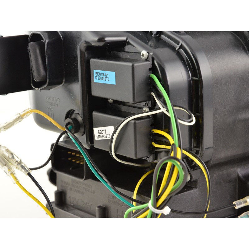 Phare avant Xenon Daylight LED DRL look Porsche Cayenne 03-07 noir