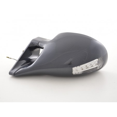 Rétroviseurs extérieurs sport rétroviseurs N-Look réglables manuellement avec petit indicateur aspect carbone conduite à gauche Rétroviseurs extérieurs sport rétroviseurs N-Look réglables manuellement avec petit indicateur aspect carbone conduite à gauche