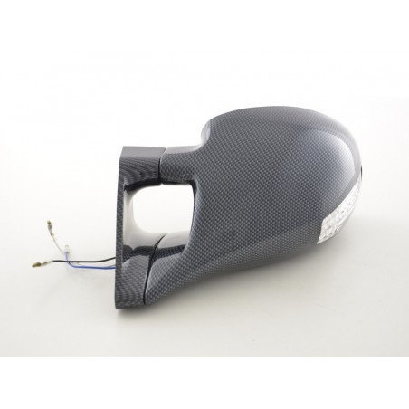Rétroviseurs extérieurs sport rétroviseurs N-Look réglables manuellement avec petit indicateur aspect carbone conduite à gauche Rétroviseurs extérieurs sport rétroviseurs N-Look réglables manuellement avec petit indicateur aspect carbone conduite à gauche