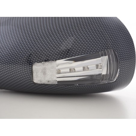 Rétroviseurs extérieurs sport rétroviseurs N-Look réglables manuellement avec petit indicateur aspect carbone conduite à gauche Rétroviseurs extérieurs sport rétroviseurs N-Look réglables manuellement avec petit indicateur aspect carbone conduite à gauche
