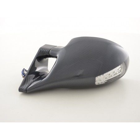 Rétroviseurs extérieurs sport rétroviseurs N-Look 4 pôles réglables avec petit indicateur aspect carbone conduite à gauche Rétroviseurs extérieurs sport rétroviseurs N-Look 4 pôles réglables avec petit indicateur aspect carbone conduite à gauche