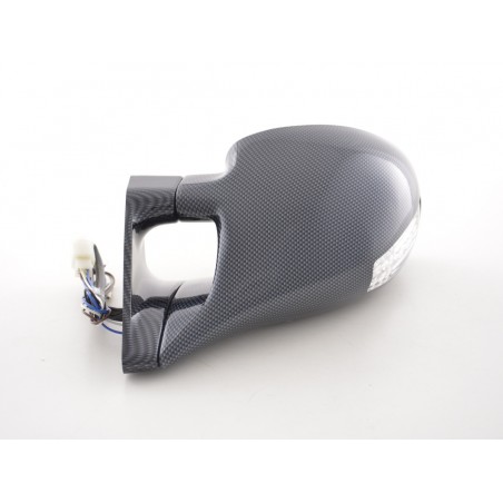 Rétroviseurs extérieurs sport rétroviseurs N-Look 4 pôles réglables avec petit indicateur aspect carbone conduite à gauche Rétroviseurs extérieurs sport rétroviseurs N-Look 4 pôles réglables avec petit indicateur aspect carbone conduite à gauche