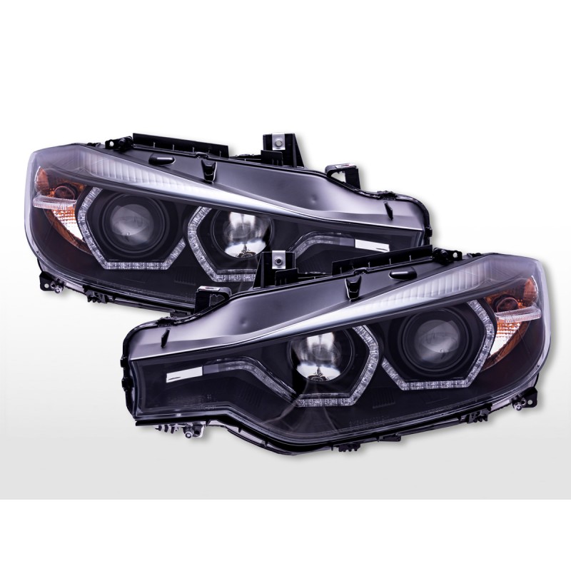 Feux de jour avec feux de jour à LED BMW Série 3 F30 / F31 à partir de 2012 noir