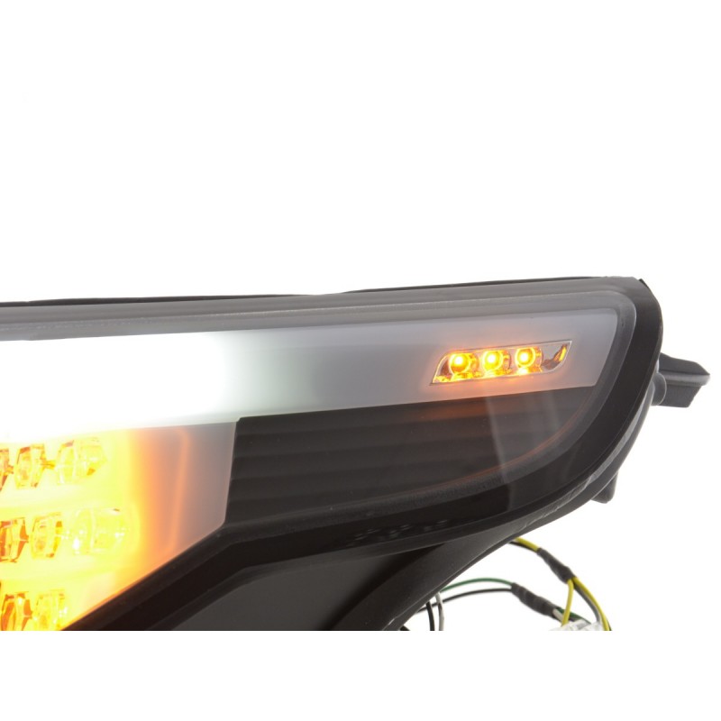 Phares Xenon Angel Eyes LED BMW 5er E60 / E61 05-08 noir pour conduite à droite