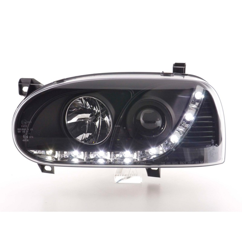 Phares Daylight d'occasion VW Golf 3 (type 1HXO, 1EXO) 91-97 noir