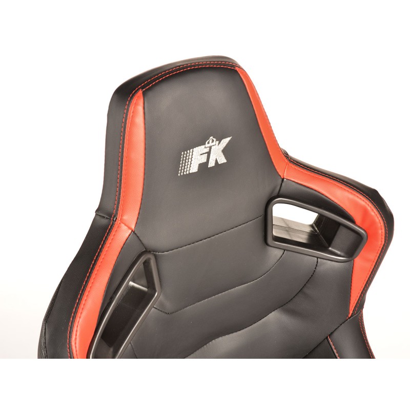 Sièges sport FK Sièges demi-coque pour voiture Set Brême simili cuir noir / rouge aspect carbone