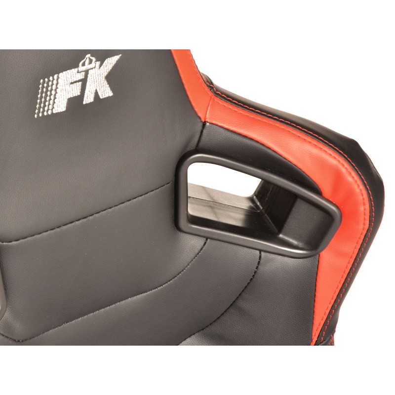 Sièges sport FK Sièges demi-coque pour voiture Set Brême simili cuir noir / rouge aspect carbone