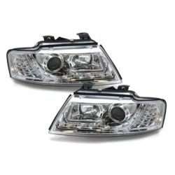 Phares AUDI A4 8HE 02-05 Led Drl chrome
