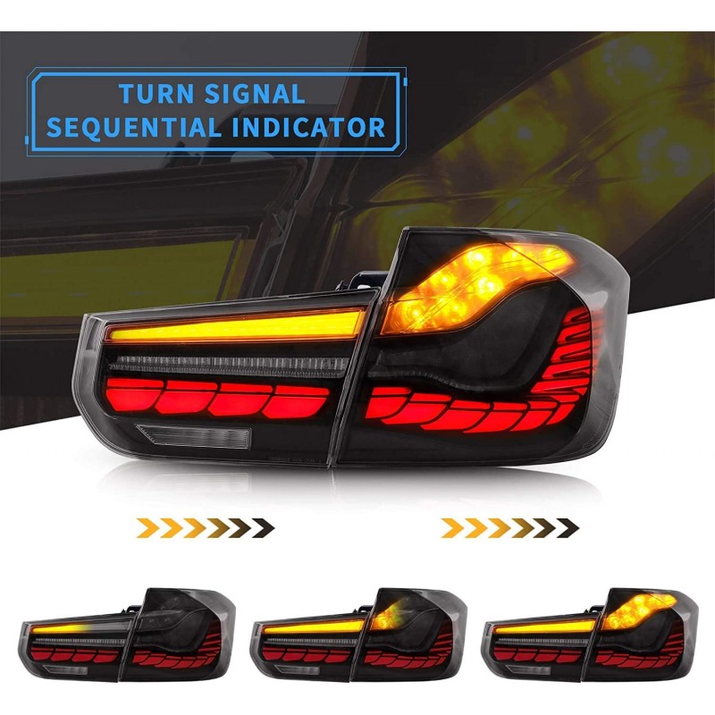 VLAND OLED Feux arrière Compatible pour BM-W F30 F35 F80 M3 Sedan 6th Gen 2012-2018 feu de queue,avec clignotants séquentiels