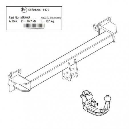 WESTFALIA Attelage de remorque A40V détachable pour MERCEDES-BENZ GLB (X247)