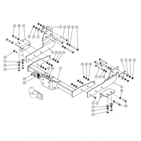 GDW Attelage de remorque pour FORD TRANSIT GEN. 7 (2013+)