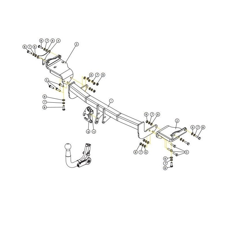 GDW Attelage de remorque détachable pour KIA NIRO
