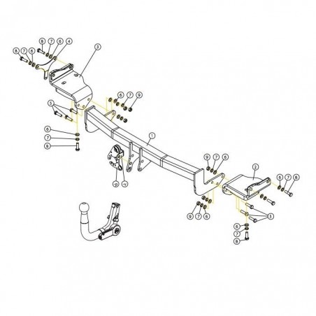 GDW Attelage de remorque détachable pour KIA NIRO