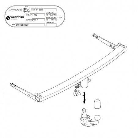 WESTFALIA Attelage de remorque A40V pour SEAT LEON 3 (3/5-PORTES)