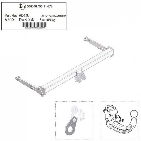 WESTFALIA Attelage de remorque A40V détachable pour SEAT LEON 4