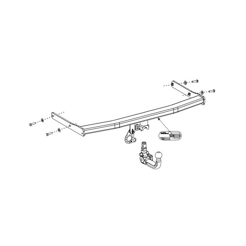 ORIS Attelage de remorque détachable pour VW TOURAN 3