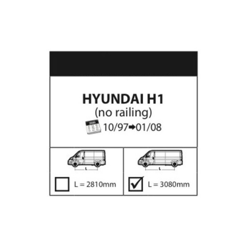 NORDRIVE KARGO PLUS Barres de toit 3-Barres pour HYUNDAI H-1 (1. GEN.)