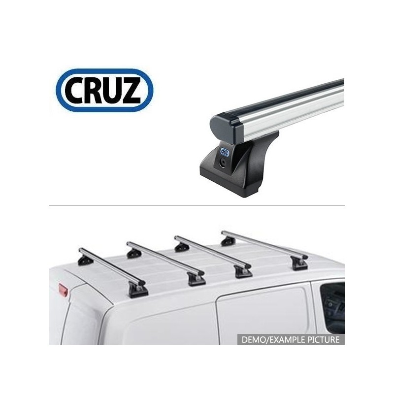 CRUZ ALU CARGO Barres de toit 4-Barres pour VW T6 TRANSPORTER / MULTIVAN
