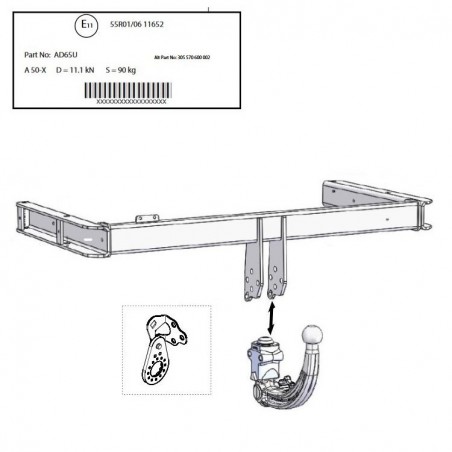 WESTFALIA Attelage de remorque A40V pour AUDI A4 BERLINE (B8)