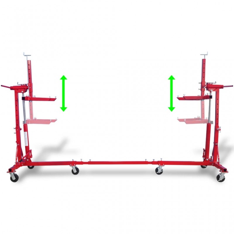 vidaXL Support de levage auto Rouge