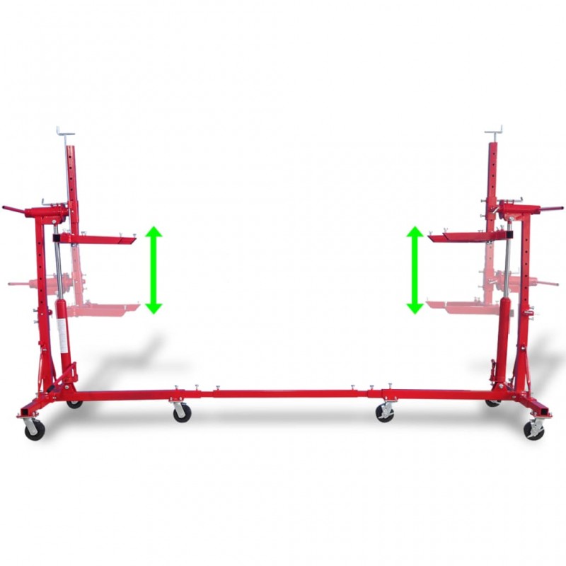 vidaXL Support de levage auto Rouge