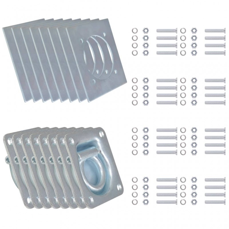 vidaXL Anneau d'arrimage pour remorque 8 pcs Acier galvanisé 2000 kg