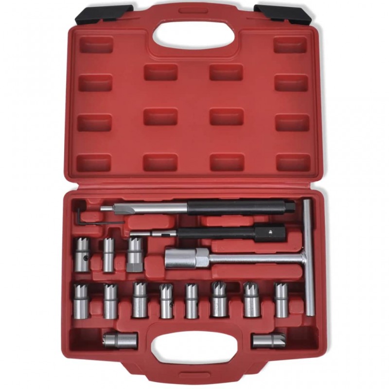 vidaXL Ensemble de couteau de siège d'injecteur diesel 17 pcs