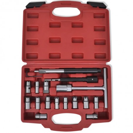 vidaXL Ensemble de couteau de siège d'injecteur diesel 17 pcs