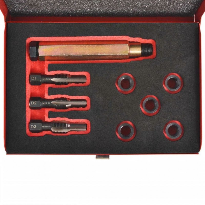 vidaXL Kit réparation filetage bougie de préchauffage 9 pcs M10x1,25mm
